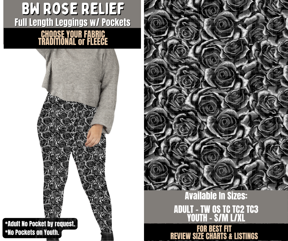 Preorder! Closes 10/28. ETA Jan. BW Rose Relief Leggings Choose Fleece or Traditional