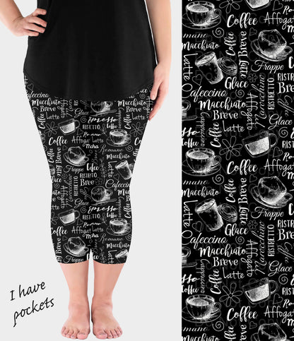 RTS - BW Coffee Capri Leggings w/ Pockets