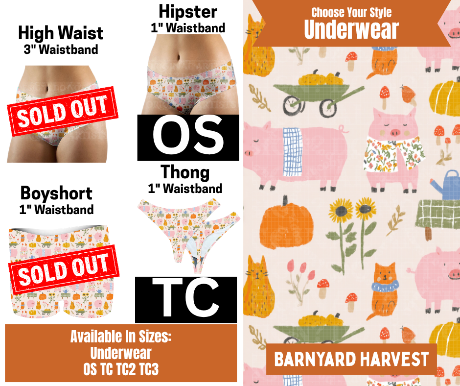 Barnyard Harvest Hipster & Thong Underwear