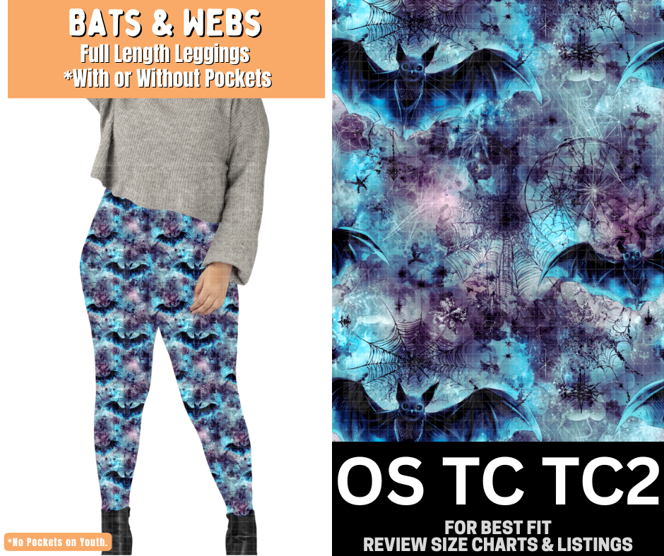 Bats & Webs Full Length Leggings w/ Pockets