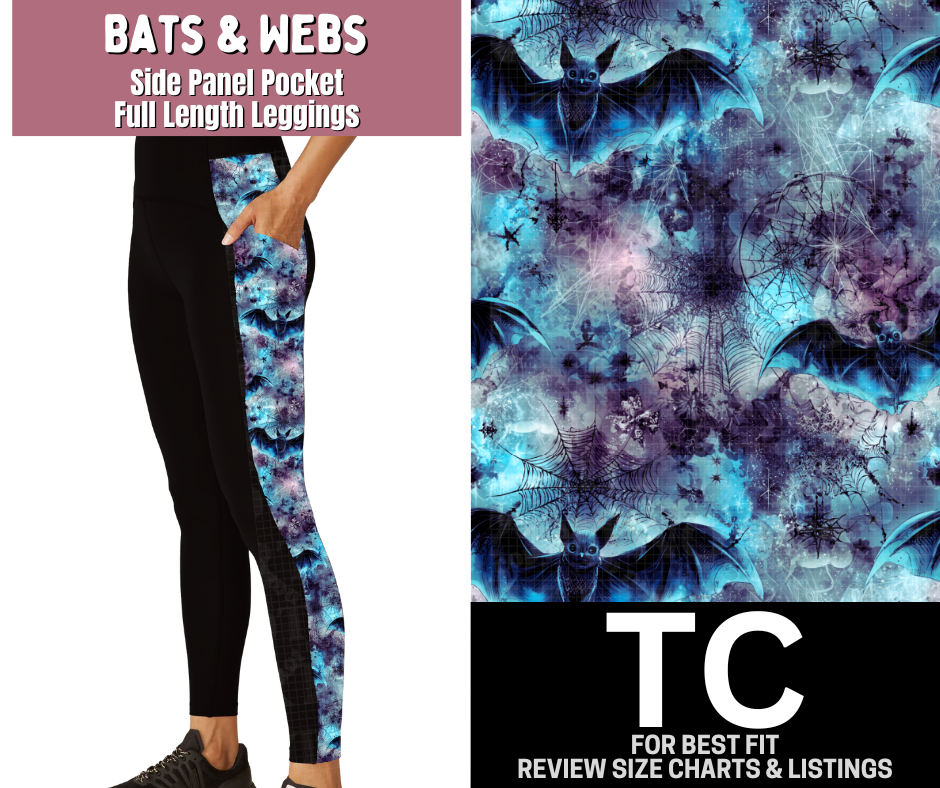 Bats & Webs Side Panel Pocket Full Length Leggings