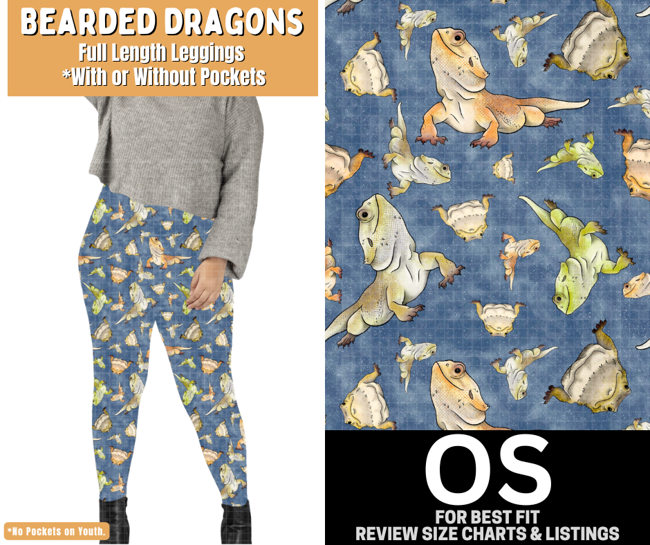 Bearded Dragon Full Length Leggings w/ Pockets