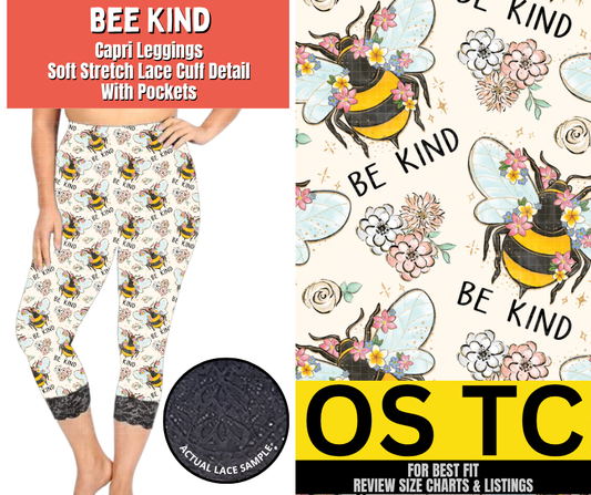 Bee Kind Lace Cuff Capris w/ Pockets