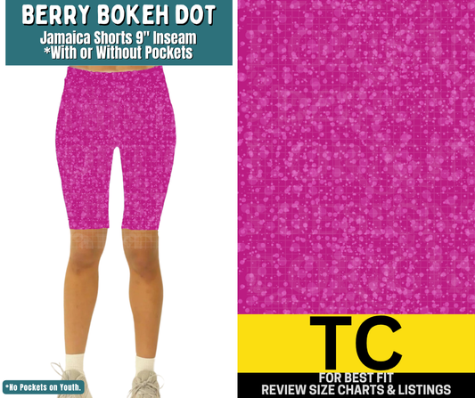 Berry Bokeh Dot Jamaica Shorts w/ Pockets
