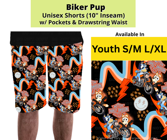 Biker Pup Unisex Shorts