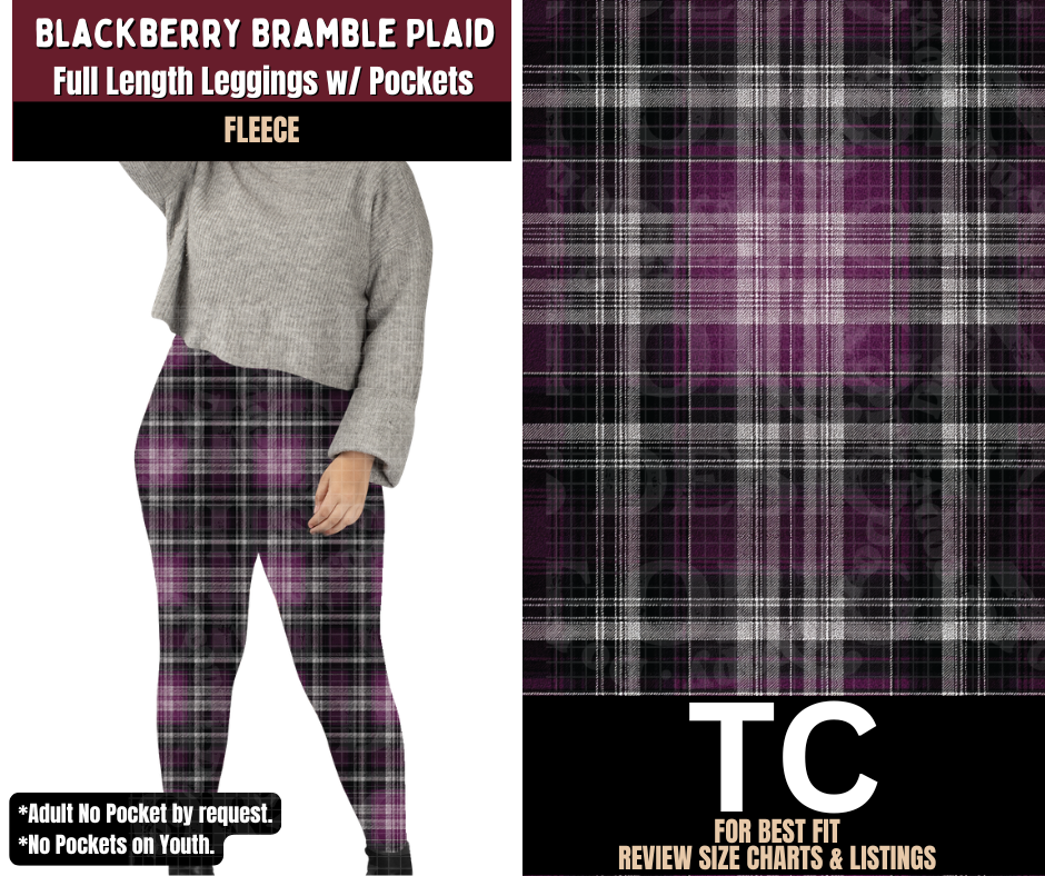 Blackberry Bramble Plaid Leggings Fleece