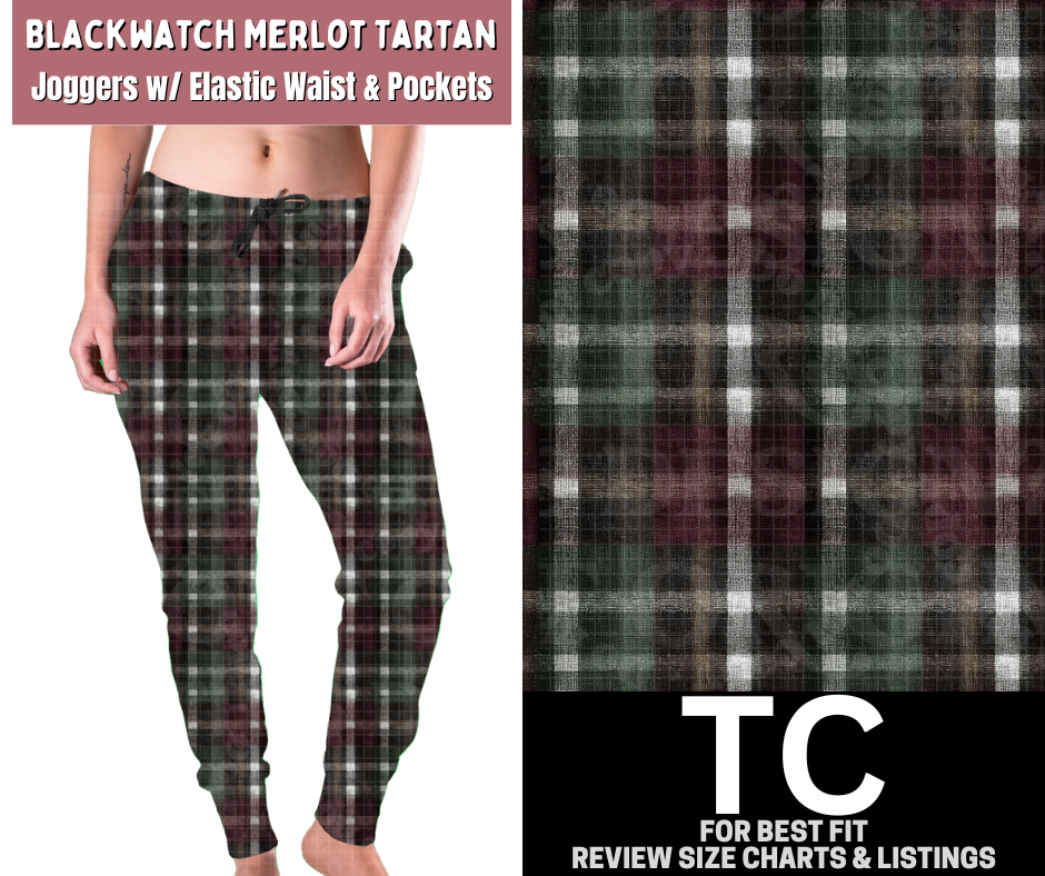 Blackwatch Merlot Tartan Joggers
