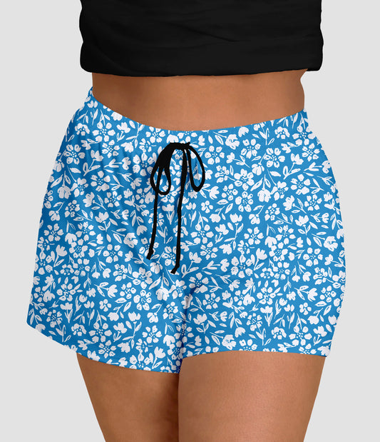 RTS - Blue Dainty Floral Jogger Shorts