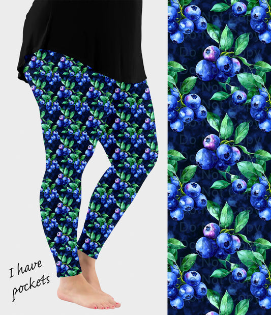 RTS - Blueberry Leggings w/ Pockets