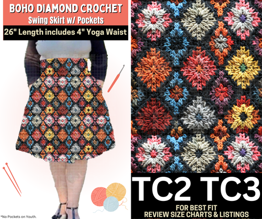 Boho Diamond Crochet Swing Skirt