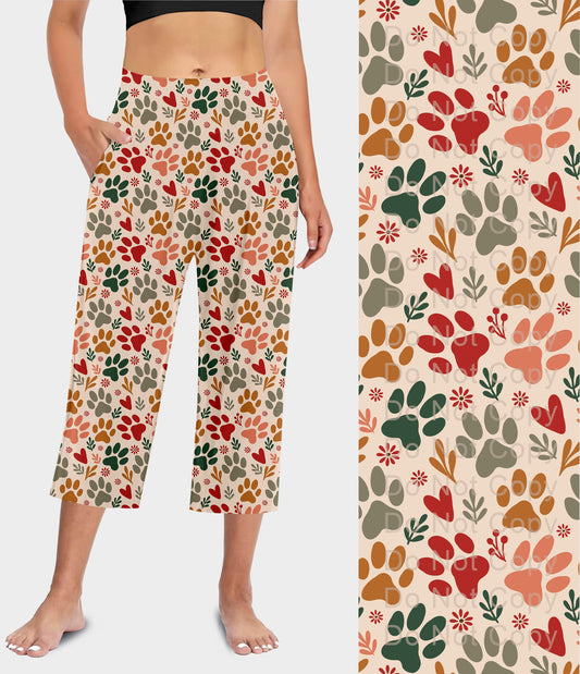 RTS - Boho Paws Capri Lounge Pants