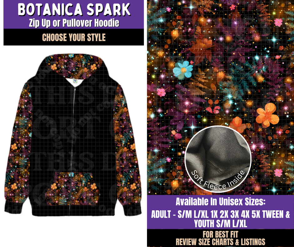Preorder! Closes 8/5. ETA Nov. Botanica Spark Zip-Up or Pullover Hoodie