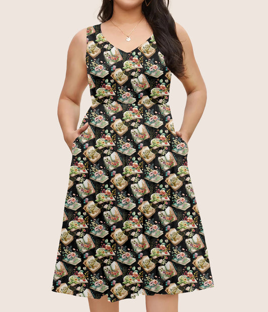 RTS - Botanical Books Pocket Dress
