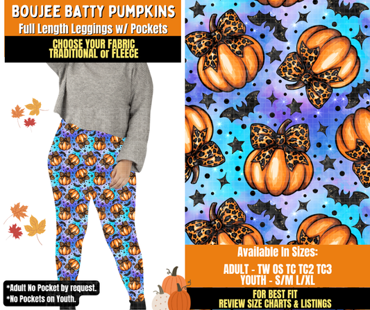 Preorder! Closes 7/16. ETA Oct. Boujee Batty Pumpkins Leggings Choose Fleece or Traditional
