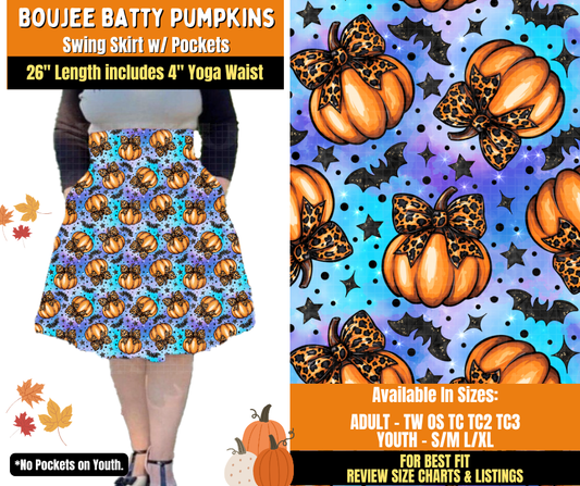 Preorder! Closes 7/16. ETA Oct. Boujee Batty Pumpkins Swing Skirt