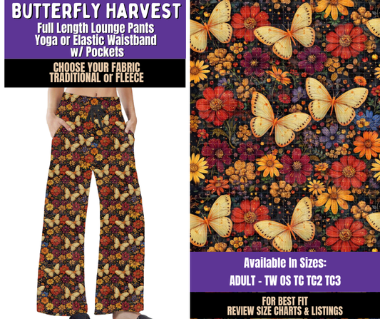 Preorder! Closes 8/5. ETA Nov. Butterfly Harvest Lounge Pants Choose Fleece or Traditional