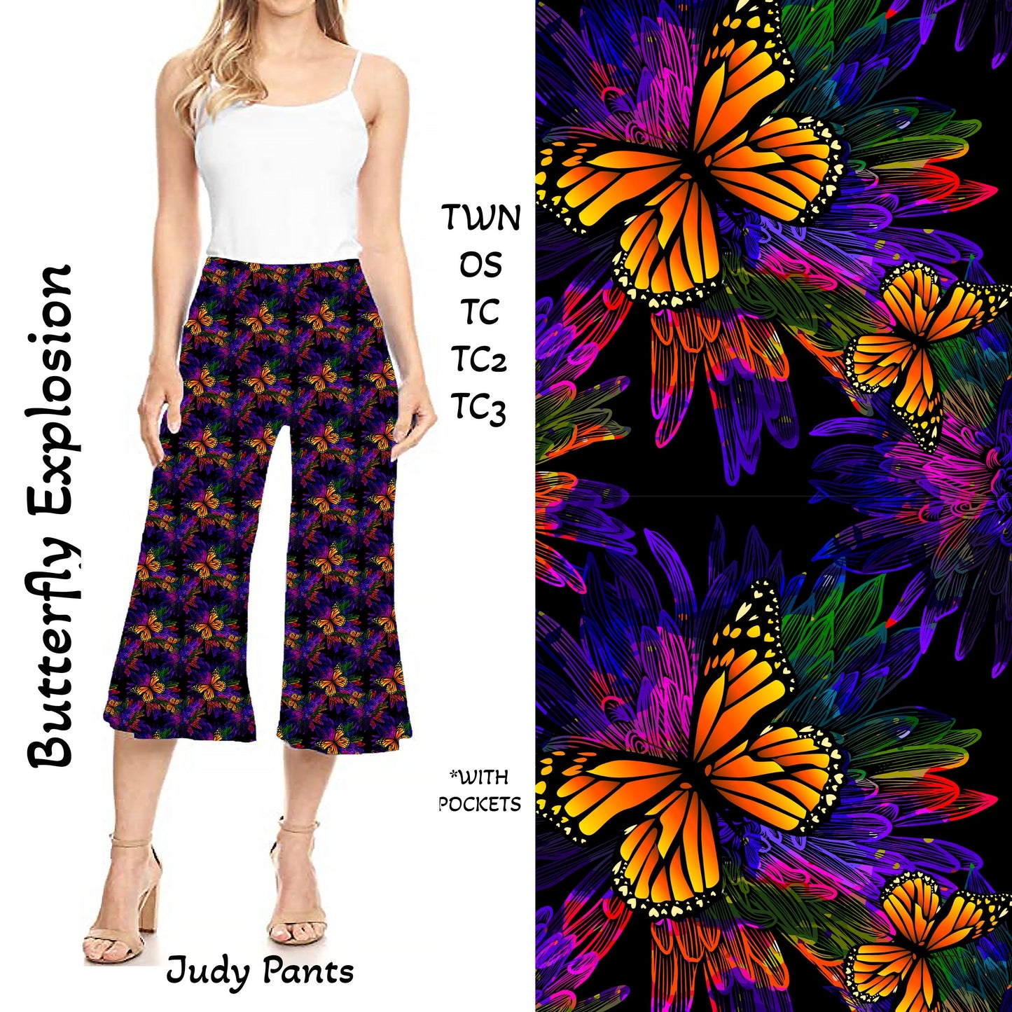Butterfly Explosion Judy Pants with Pockets