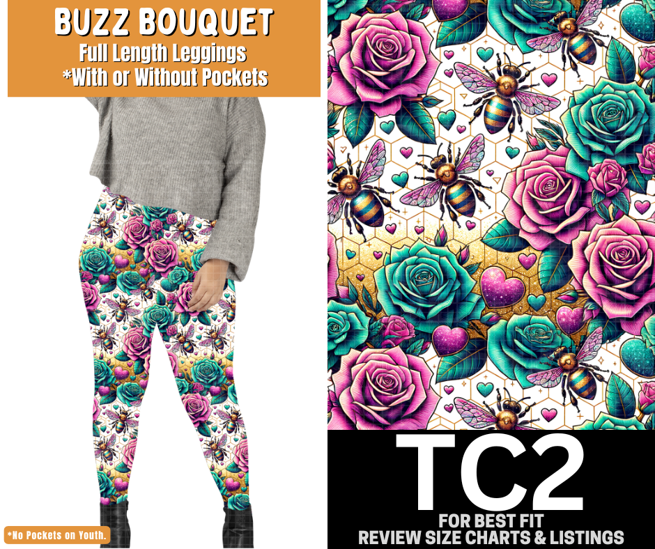 Buzz Bouquet Full Length Leggings w/ Pockets
