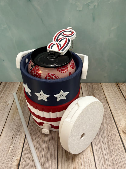USA Red, White, and Blue Cooler 12 oz Can Holder- 3D print