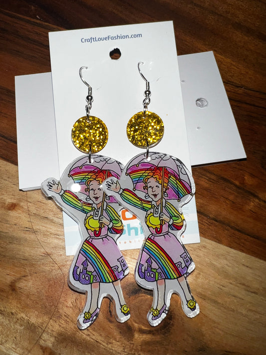 The Frizz Rainbow- Acrylic Earrings- Read