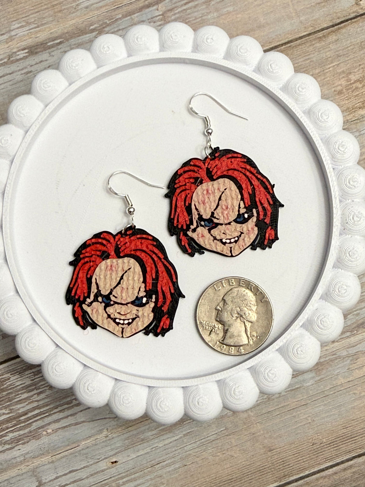 Knit Wanna Play Doll- 3D Printed Earrings - Halloween
