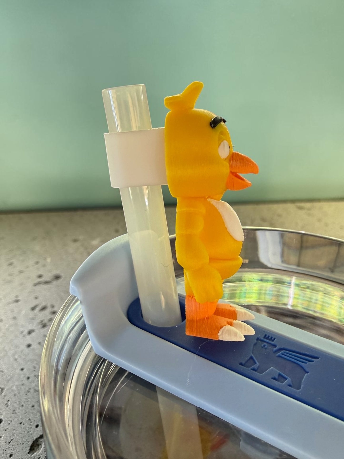 Creepy Chick- Straw Buddy- 3D Printed