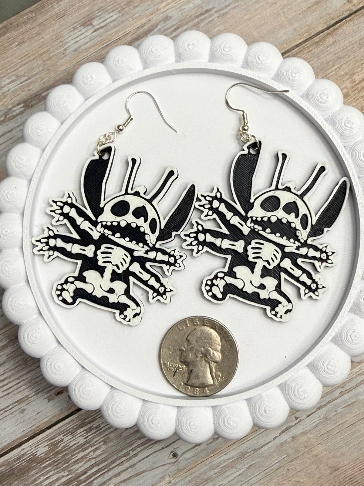 Alien Skeleton- 3D Printed Earrings - Halloween