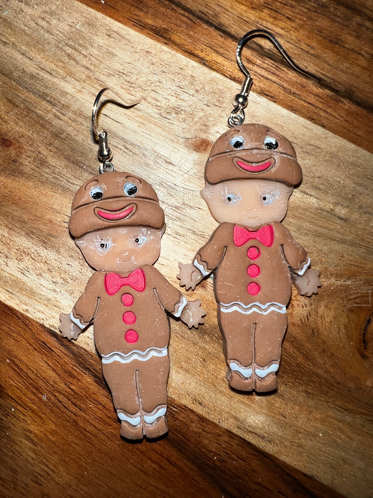 Gingerbread Kewpie Doll- Merry Collection- Hook Earring