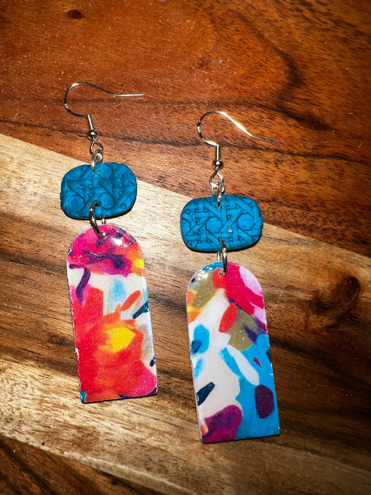 Abstract Floral Arches- Hook Earring