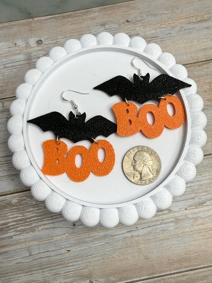 Boo Bat- 3D Printed Earrings - Halloween