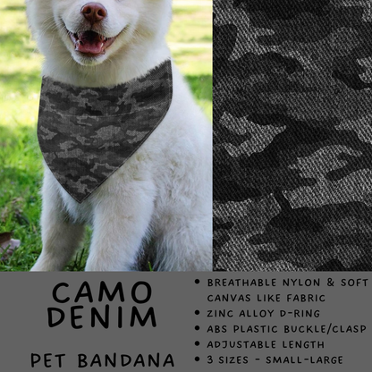 Batch #486 - Pet Gear Collection - Closes 2/6 - ETA early April - Camo Denim Pet Collar Bandana