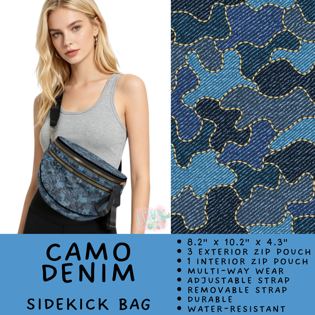 Batch #579 - Sidekick Bags 2 - Closes 9/2 - ETA early November - Camo Denim Sidekick Bag