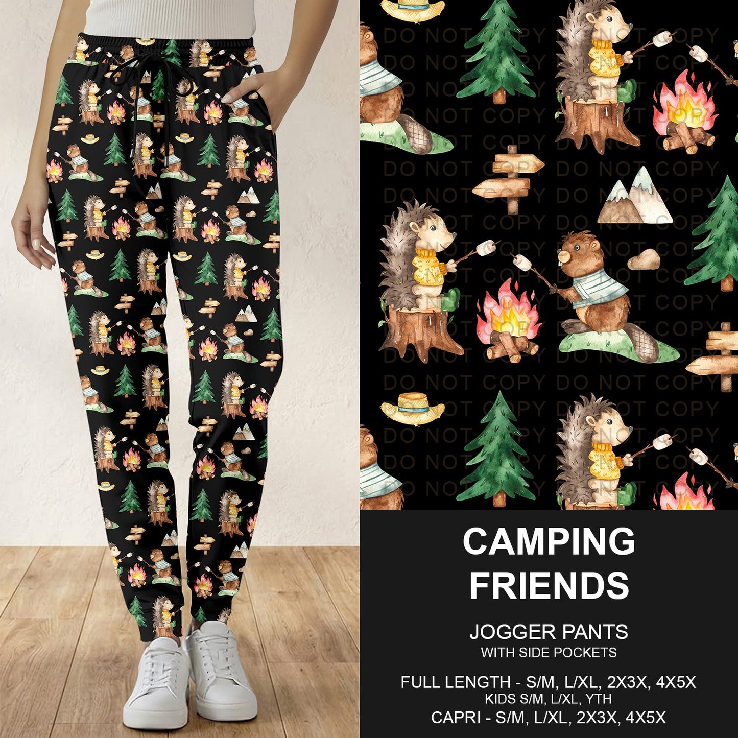 B296 - Preorder Camping Friends Joggers (Closes 6/21. ETA: late Aug.)
