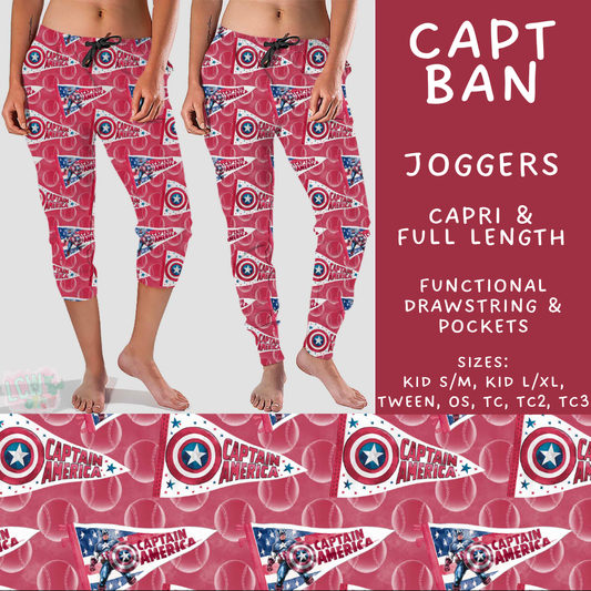 Batch #542 - Pennant Banner Collection - Closes 6/12 - ETA mid August - Capt Ban Full and Capri Length Joggers