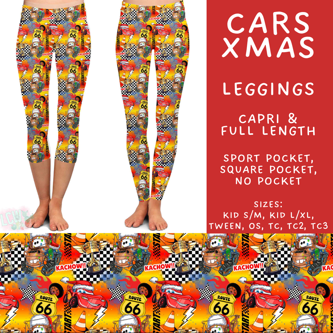 Batch #558 - Magical Character Christmas - Closes 7/20 - ETA mid/late Sept - Cars Xmas Full and Capri Length Leggings