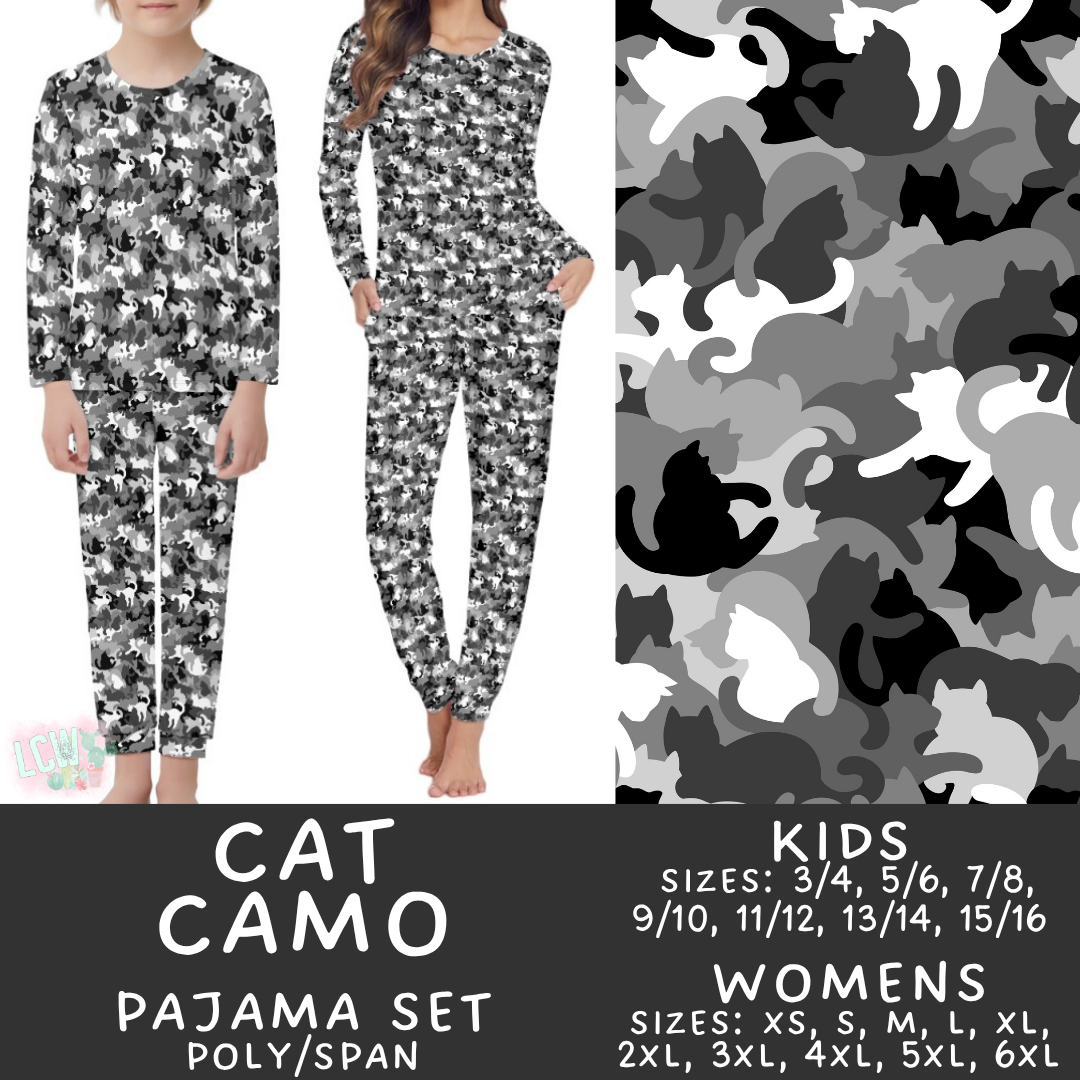 Batch #587 - Family Pajamas 2 - Closes 9/18 - ETA mid Nov - Cat Camo Women's & Kid's Pajama Sets