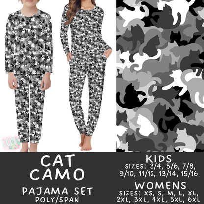 Batch #587 - Family Pajamas 2 - Closes 9/18 - ETA mid Nov - Cat Camo Women's & Kid's Pajama Sets