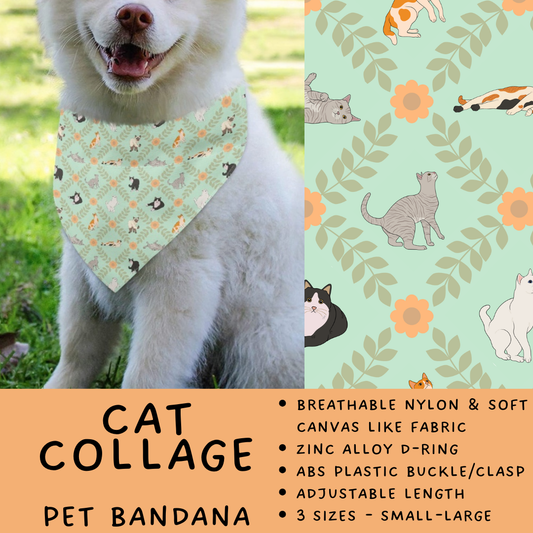 Batch #486 - Pet Gear Collection - Closes 2/6 - ETA early April - Cat Collage Pet Collar Bandana