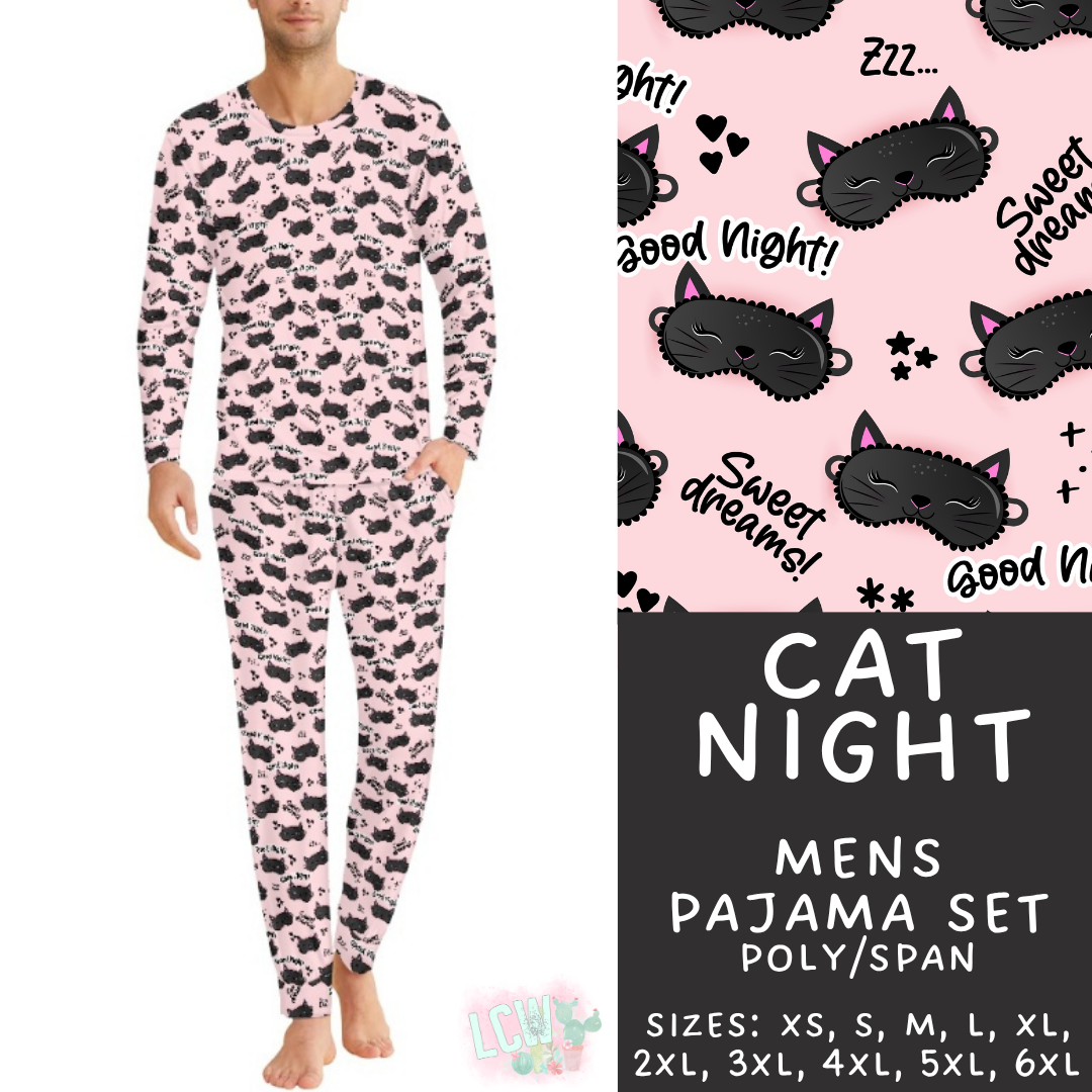 Batch #587 - Family Pajamas 2 - Closes 9/18 - ETA mid Nov - Cat Night Men's Pajama Set