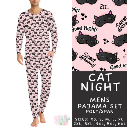 Batch #587 - Family Pajamas 2 - Closes 9/18 - ETA mid Nov - Cat Night Men's Pajama Set