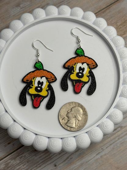 Pumpkin Pup- 3D Printed Earrings - Halloween