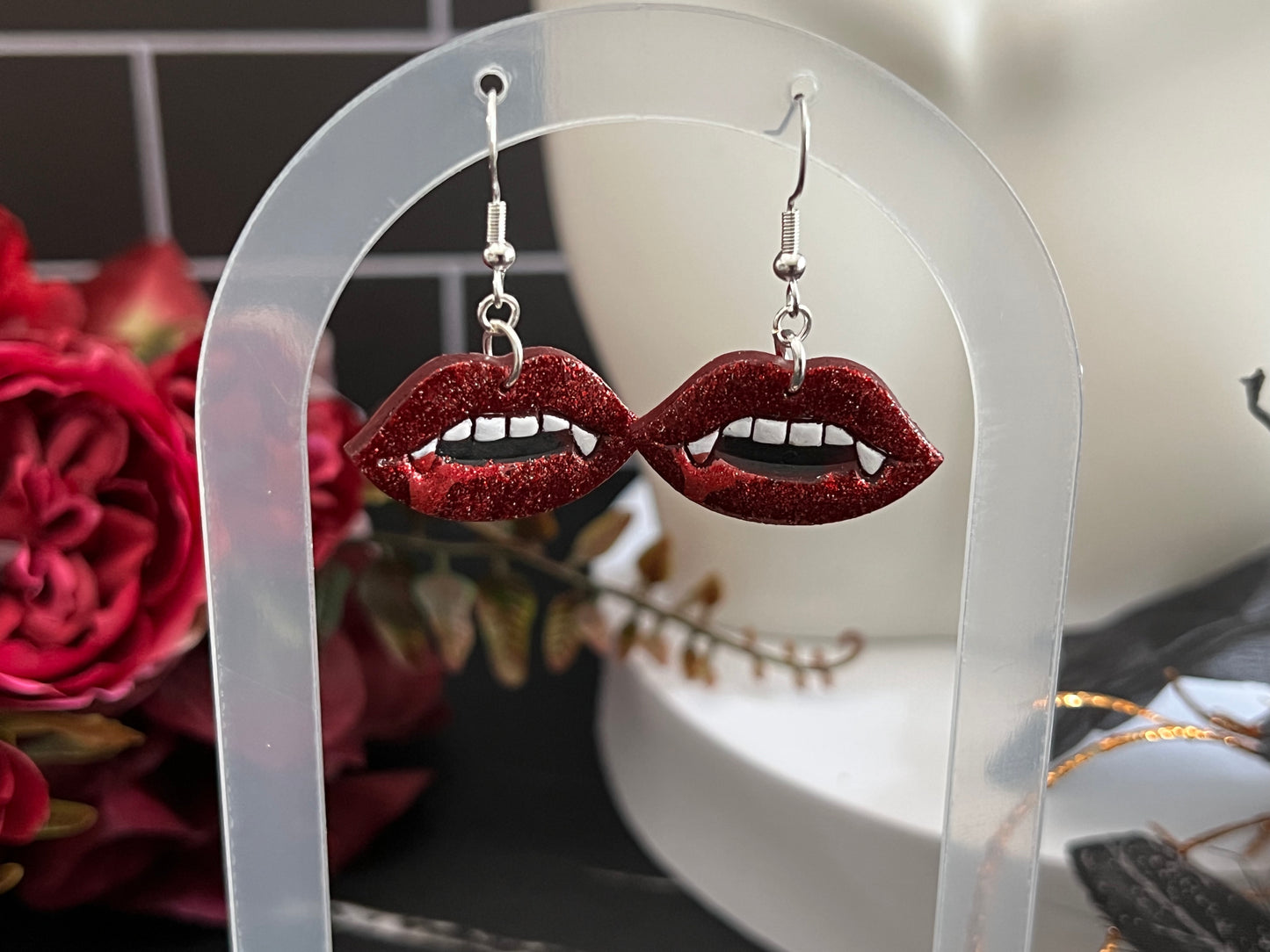 Vampire Mouth- Spooky Hook Earrings