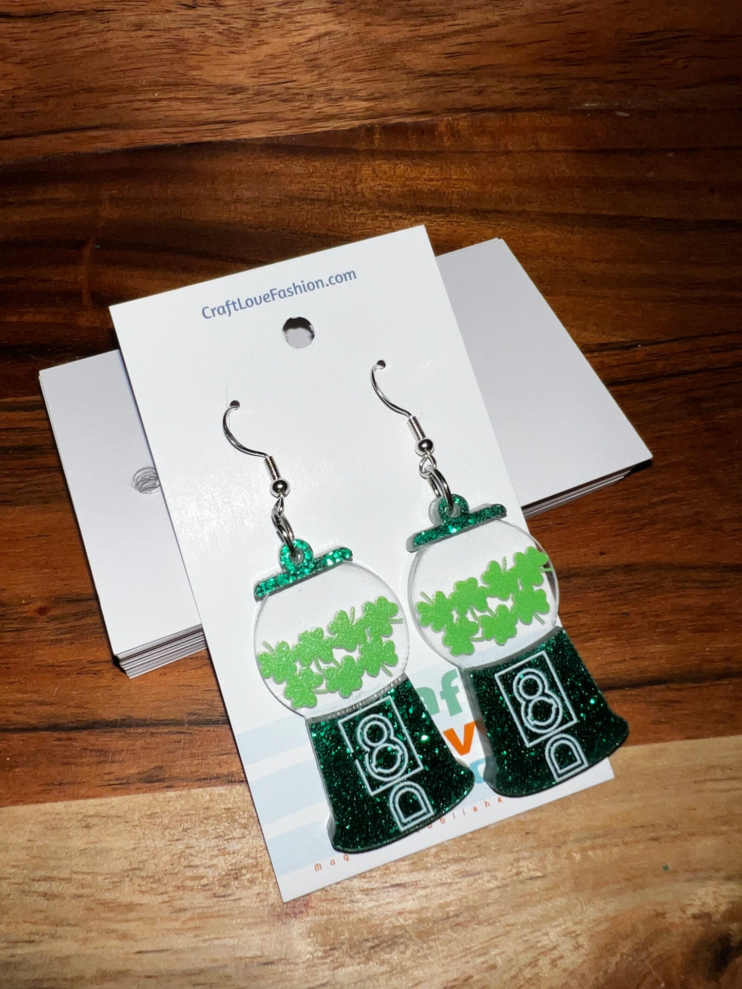 Lucky Gumball- Acrylic Earrings- St. Patrick’s Day