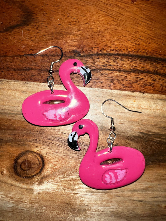 Flamingo Floaties- Hook Earring