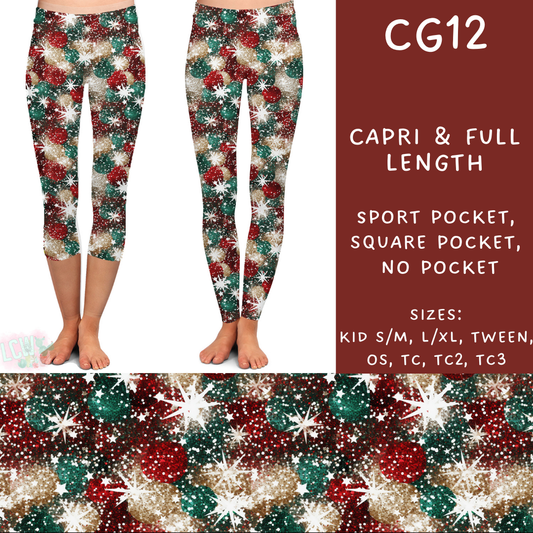 Batch #227 - Christmas Glitter - Closes 10/30 - ETA early/mid Dec - CG12 Full and Capri Length Leggings