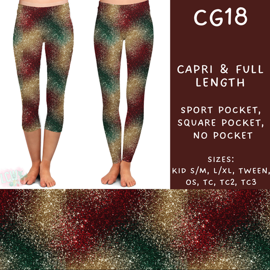 Batch #227 - Christmas Glitter - Closes 10/30 - ETA early/mid Dec - CG18 Full and Capri Length Leggings