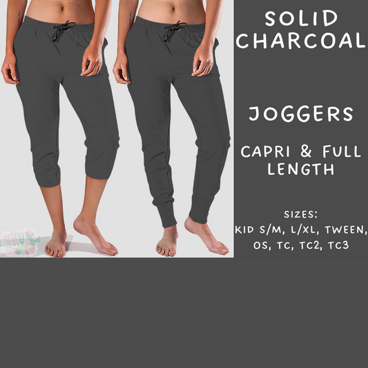 Ready To Ship - Solid Charcoal Full and Capri Length Joggers