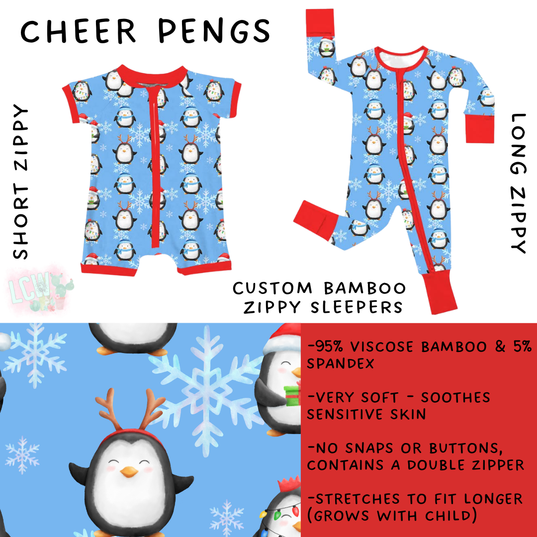 Ready to Ship - Cheer Pengs Long Zippy Sleeper - 2T & 4T