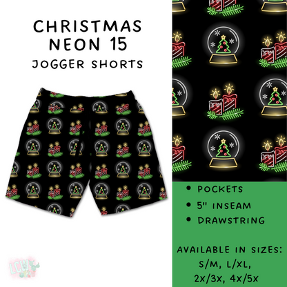 Batch #225 - Neon Christmas - Closes 10/28 - ETA early Dec - Christmas Neon 15 Biker & Jogger Shorts