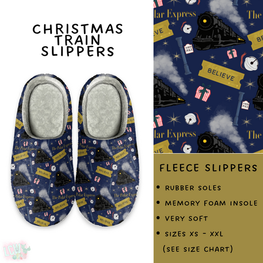 Batch #221 - Comfy Christmas Slippers - Closes 10/23 - ETA early Dec - Christmas Train Slippers